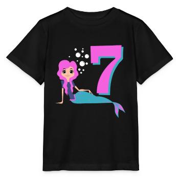 7e cadeau de sirène d'anniversaire fille - T-shirt bio MINI CREATOR Stanley/Stella Enfant - noir - Devant - Mikhail (115cm)