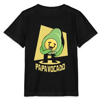 Father Papa Papa Gift Avocado Papa Gift - Stanley/Stella MINI CREATOR Kids’ T-Shirt - black - Front - Mikhail (115cm)