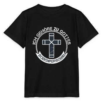 God's ground staff pastor gifts church - Stanley/Stella MINI CREATOR Kids’ T-Shirt - black - Front - Mikhail (115cm)