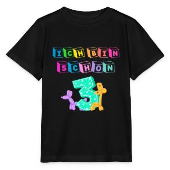 Ich bin schon 3! Geschenk Kinder - Stanley/Stella Kinder T-Shirt MINI CREATOR  - Schwarz - Vorne - Mikhail (115cm)