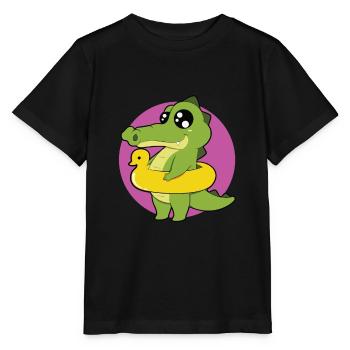 Krokodil Echse Alligator Kroko Reptil - Stanley/Stella Kinder T-Shirt MINI CREATOR  - Schwarz - Vorne - Mikhail (115cm)