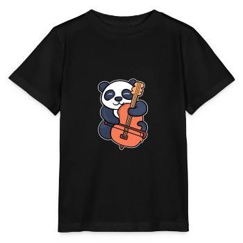 Panda Cello Cello-Spieler Geschenk - Stanley/Stella Kinder T-Shirt MINI CREATOR  - Schwarz - Vorne - Mikhail (115cm)