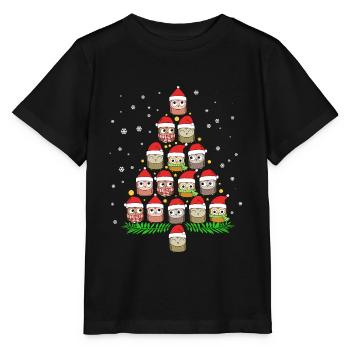 Weihnachtsbaum Eulen Weihnachten Eulenshirt Eule - Stanley/Stella Kinder T-Shirt MINI CREATOR  - Schwarz - Vorne - Mikhail (115cm)