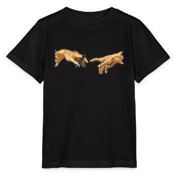 Joueur d'échecs échecs roi Michelangelo main - T-shirt bio MINI CREATOR Stanley/Stella Enfant - noir - Devant - Mikhail (115cm)