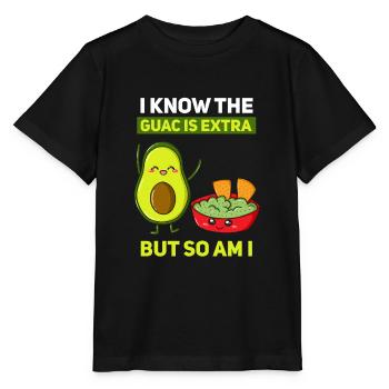 Guacamole Guac Avocado Dip Vegan - Stanley/Stella Kinder T-Shirt MINI CREATOR  - Schwarz - Vorne - Mikhail (115cm)