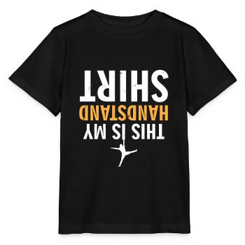 Handstand| Upside Down| Cool| Balance| Reverse - Stanley/Stella MINI CREATOR Kids’ T-Shirt - black - Front - Mikhail (115cm)