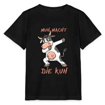Lustige Dabbing Kuh Muh macht die Kuh Design - Stanley/Stella MINI CREATOR Kids’ T-Shirt - black - Front - Mikhail (115cm)