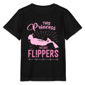 Cette princesse porte des palmes - plongeur - T-shirt bio MINI CREATOR Stanley/Stella Enfant - noir - Devant - Mikhail (115cm)