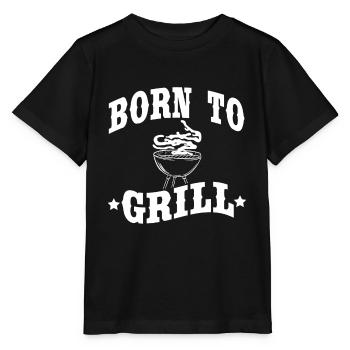 Born to Grill BBQ Grillmeister T-Shirt Grillen - Stanley/Stella Kinder T-Shirt MINI CREATOR  - Schwarz - Vorne - Mikhail (115cm)
