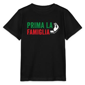 Prima La Famiglia Shirt - Italienisches Geschenk - Familie F. - Stanley/Stella Kinder T-Shirt MINI CREATOR  - Schwarz - Vorne - Mikhail (115cm)