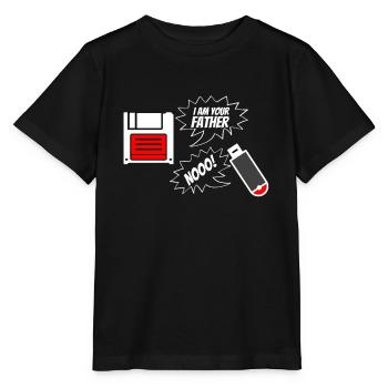 USB je suis votre père disquette drôle cadeau - T-shirt bio MINI CREATOR Stanley/Stella Enfant - noir - Devant - Mikhail (115cm)