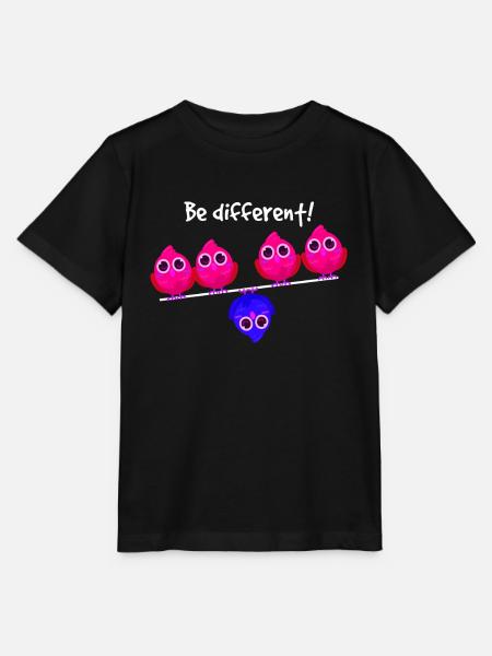 Be different Vögel Vogel Soyez différent Individuel - T-shirt bio MINI CREATOR Stanley/Stella Enfant - noir