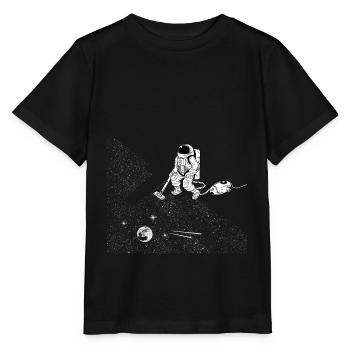 Space vacuum cleaner - Stanley/Stella MINI CREATOR Kids’ T-Shirt - black - Front - Mikhail (115cm)