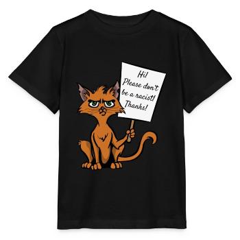 Katze Katzenliebhaber Sarkasmus Antifaschist - Stanley/Stella Kinder T-Shirt MINI CREATOR  - Schwarz - Vorne - Mikhail (115cm)