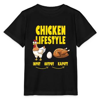 Poulet Lifestyle Chicken Life - T-shirt bio MINI CREATOR Stanley/Stella Enfant - noir - Devant - Mikhail (115cm)
