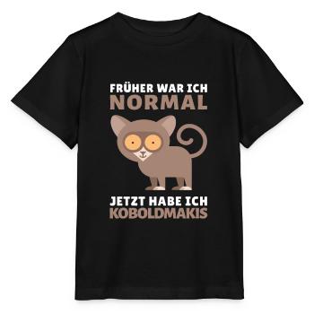 Koboldmaki Affe Primat Südostasien - Früher normal - Stanley/Stella Kinder T-Shirt MINI CREATOR  - Schwarz - Vorne - Mikhail (115cm)