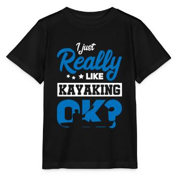 Kajak Kayak Kajaker - Stanley/Stella Kinder T-Shirt MINI CREATOR  - Schwarz - Vorne - Mikhail (115cm)