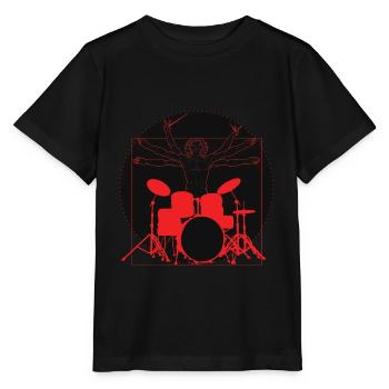 Da Vinci Schlagzeuger - Stanley/Stella Kinder T-Shirt MINI CREATOR  - Schwarz - Vorne - Mikhail (115cm)