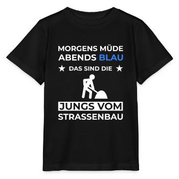 straßenwärter Straßenbauer straßenmeisterei - Stanley/Stella Kinder T-Shirt MINI CREATOR  - Schwarz - Vorne - Mikhail (115cm)