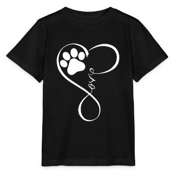 Dog Love Paw Funny Pawprint Design Dog Owner Cute - Stanley/Stella MINI CREATOR Kids’ T-Shirt - black - Front - Mikhail (115cm)