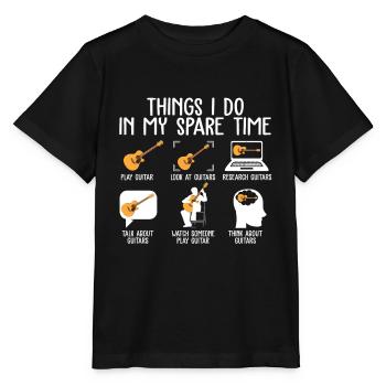 Things I Do In My Spare Time Guitar Player T Shirt - T-shirt bio MINI CREATOR Stanley/Stella Enfant - noir - Devant - Mikhail (115cm)