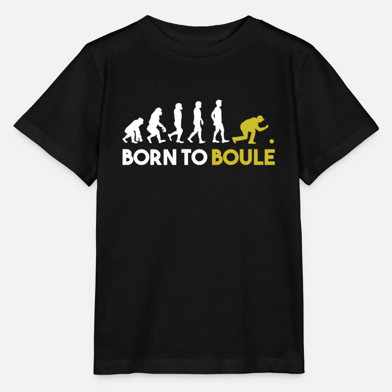 Born To Boule Petanque Boccia Men Evolution - Stanley/Stella MINI CREATOR Kids’ T-Shirt - black