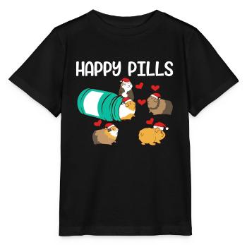 Lustiges Meerschweinchen Happy Pills Haustier - Stanley/Stella Kinder T-Shirt MINI CREATOR  - Schwarz - Vorne - Mikhail (115cm)
