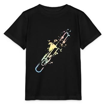 Trombone Splash - T-shirt bio MINI CREATOR Stanley/Stella Enfant - noir - Devant - Mikhail (115cm)