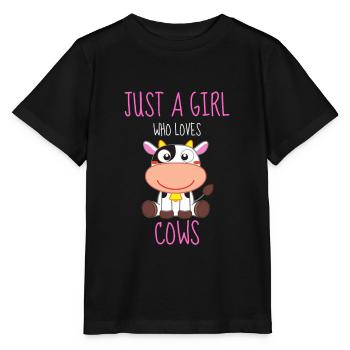Juste une fille qui aime les vaches vaches vaches - T-shirt bio MINI CREATOR Stanley/Stella Enfant - noir - Devant - Mikhail (115cm)