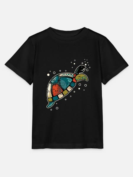 Schildkröte - Stanley/Stella Kinder T-Shirt MINI CREATOR  - Schwarz
