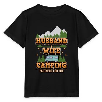 Camping mari femme disant camping cadeau - T-shirt bio MINI CREATOR Stanley/Stella Enfant - noir - Devant - Mikhail (115cm)