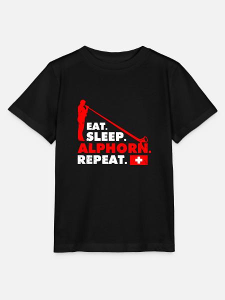 Schweiz Alphorn Musik - Stanley/Stella Kinder T-Shirt MINI CREATOR - Schwarz