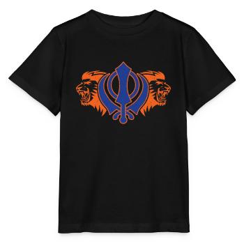 Khanda Löwen Kaur Punjabi - Sikhismus Sikh Geschenk - Stanley/Stella Kinder T-Shirt MINI CREATOR  - Schwarz - Vorne - Mikhail (115cm)