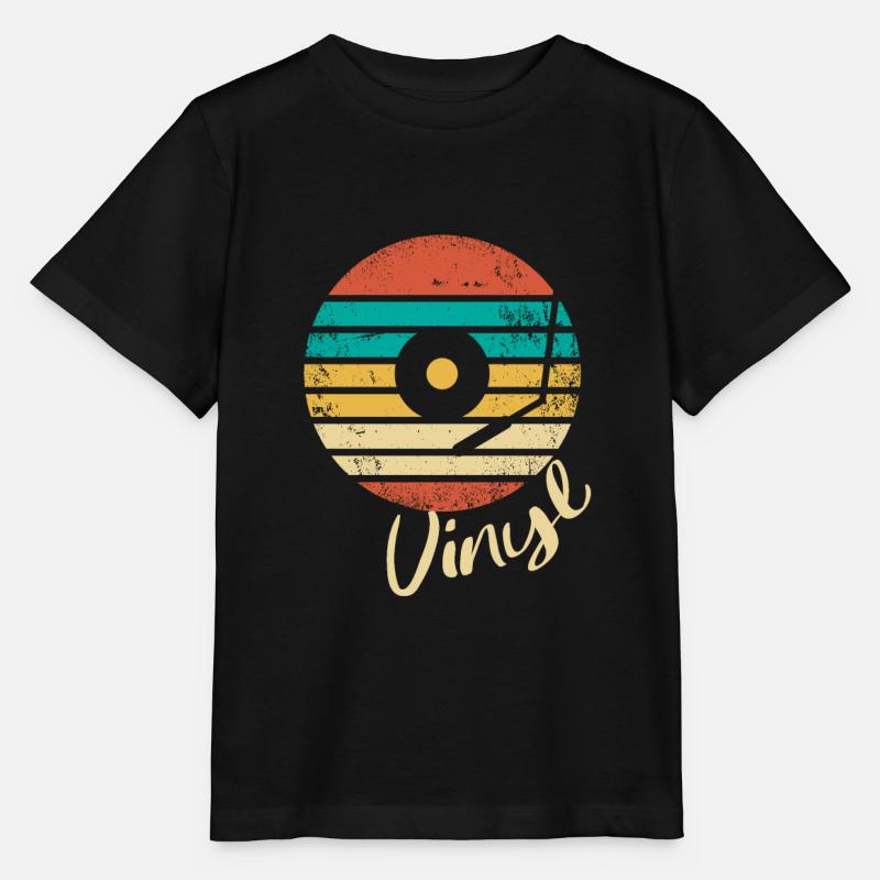 Disque vinyle - T-shirt bio MINI CREATOR Stanley/Stella Enfant - noir