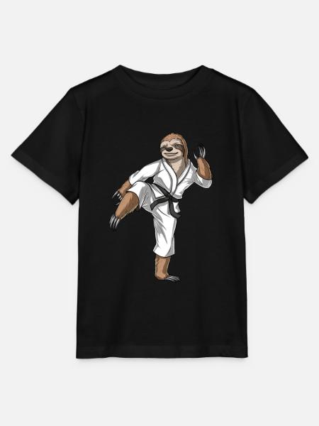 Karaté paresseux - T-shirt bio MINI CREATOR Stanley/Stella Enfant - noir