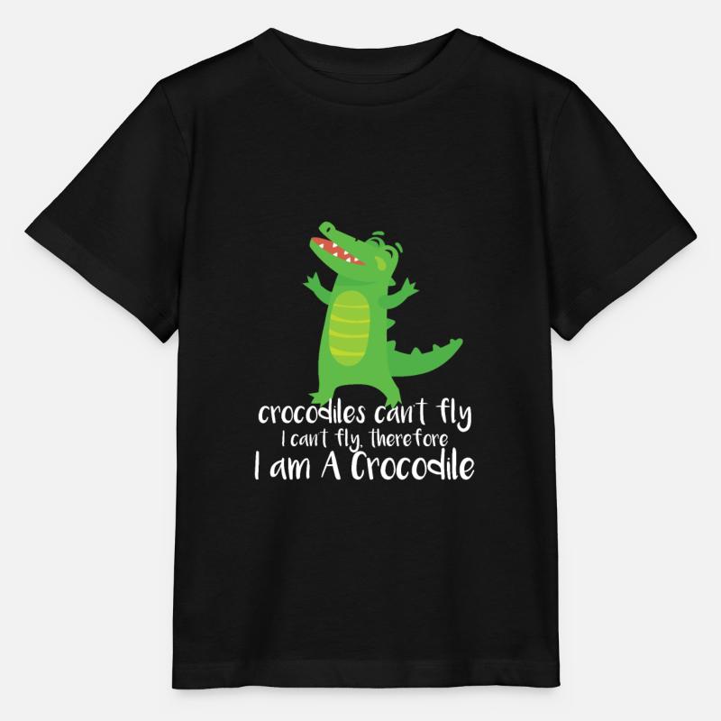les crocodiles ne peuvent pas voler - T-shirt bio MINI CREATOR Stanley/Stella Enfant - noir
