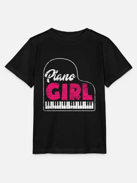 Piano Mädchen - Stanley/Stella Kinder T-Shirt MINI CREATOR - Schwarz
