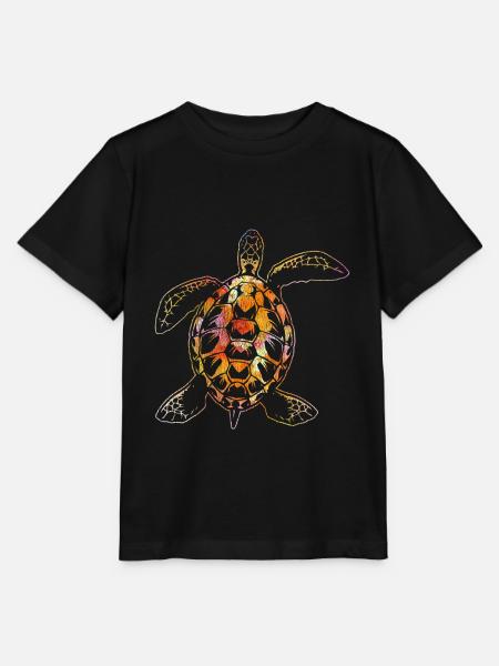 Schildkröte Tiere - Stanley/Stella Kinder T-Shirt MINI CREATOR - Schwarz