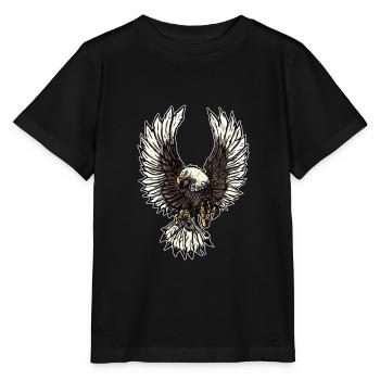 Aigle aigle tête d'aigle cadeau biker - T-shirt bio MINI CREATOR Stanley/Stella Enfant - noir - Devant - Mikhail (115cm)