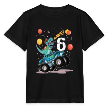 6.Geburtstag 6 Jahre Dinosaurier Monster Truck - Stanley/Stella Kinder T-Shirt MINI CREATOR  - Schwarz - Vorne - Mikhail (115cm)