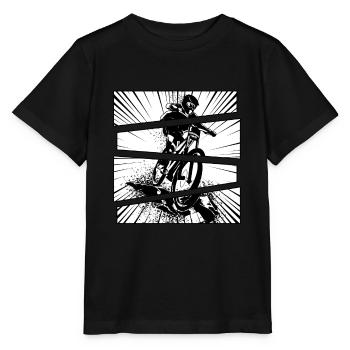 Vélo sport VTT tout-terrain split - T-shirt bio MINI CREATOR Stanley/Stella Enfant - noir - Devant - Mikhail (115cm)