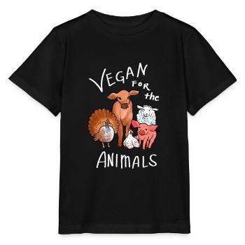 Cadeau végétalien pour les animaux Vegan et activiste - T-shirt bio MINI CREATOR Stanley/Stella Enfant - noir - Devant - Mikhail (115cm)