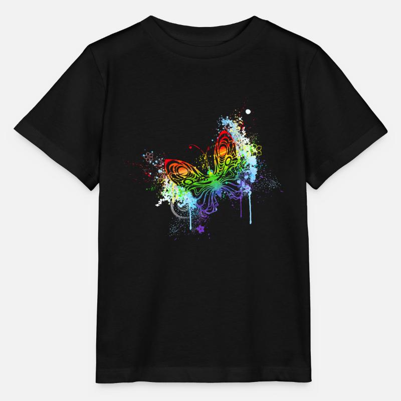 Papillon arc-en-ciel - T-shirt bio MINI CREATOR Stanley/Stella Enfant - noir