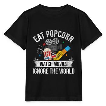 Popcorn Kino - Stanley/Stella Kinder T-Shirt MINI CREATOR  - Schwarz - Vorne - Mikhail (115cm)