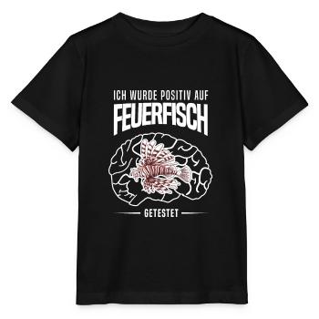 Feuerfisch Löwenfisch Korallenriff - Positiv - Stanley/Stella Kinder T-Shirt MINI CREATOR  - Schwarz - Vorne - Mikhail (115cm)