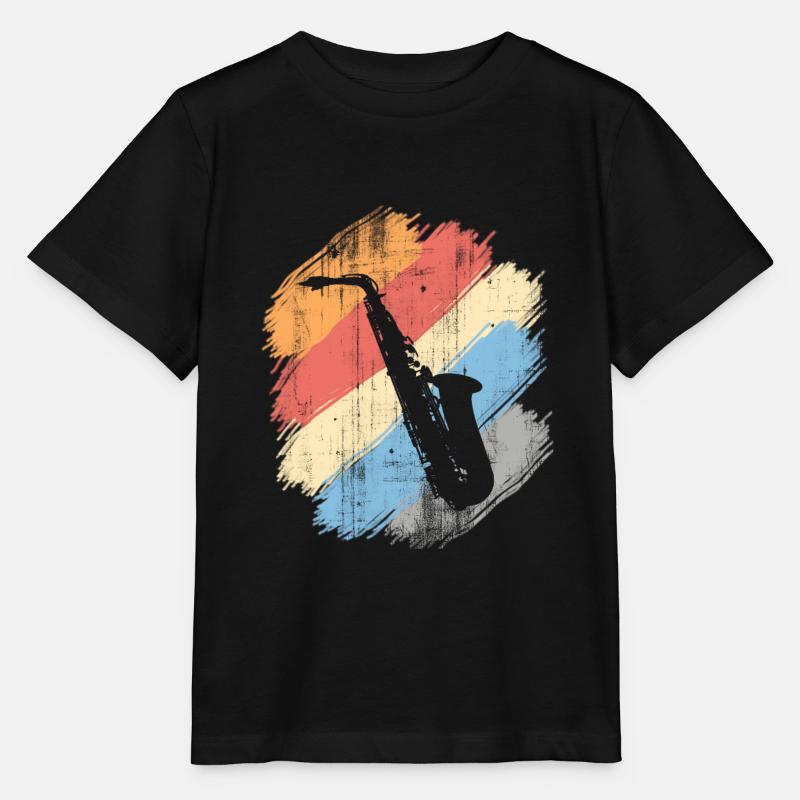 Saxophon - Stanley/Stella Kinder T-Shirt MINI CREATOR - Schwarz