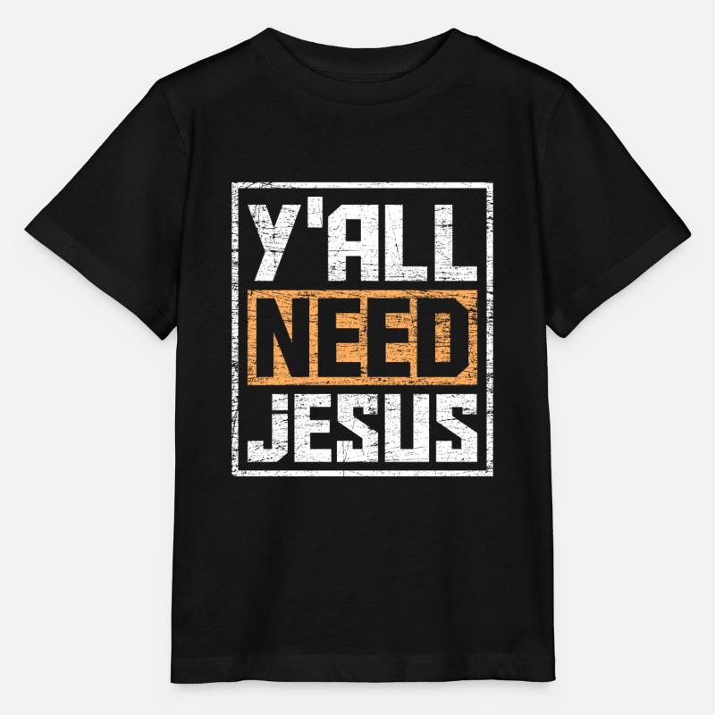 Jésus - T-shirt bio MINI CREATOR Stanley/Stella Enfant - noir