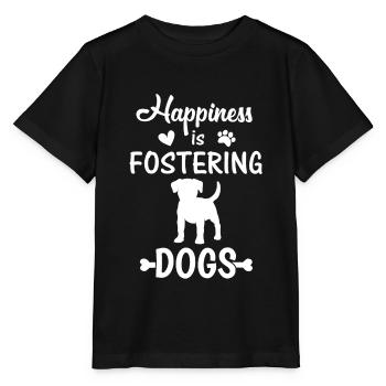 Happiness Is Fostering Dogs graphic - Stanley/Stella MINI CREATOR Kids’ T-Shirt - black - Front - Mikhail (115cm)