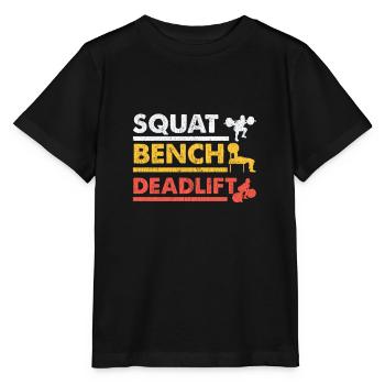 Gym Workout Force Triathlon développé couché - T-shirt bio MINI CREATOR Stanley/Stella Enfant - noir - Devant - Mikhail (115cm)