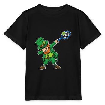 Dabbing Leprechaun Tennis Geschenkidee - Stanley/Stella Kinder T-Shirt MINI CREATOR  - Schwarz - Vorne - Mikhail (115cm)